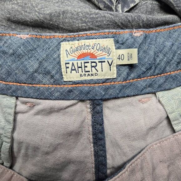 Faherty Shorts Size 40 Men's Organic Cotton Linen Blend Shorts - Picture 5 of 6